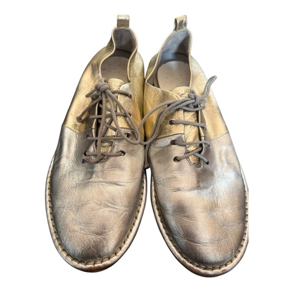 Marsell Shoes - Marsell Leather Colorblock Metallic Silver Gold Women’s Lace Up Size 36